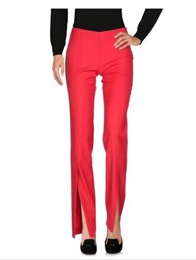 Blumarine High-Rise Split-Hem Red Pants. Sz 6. New